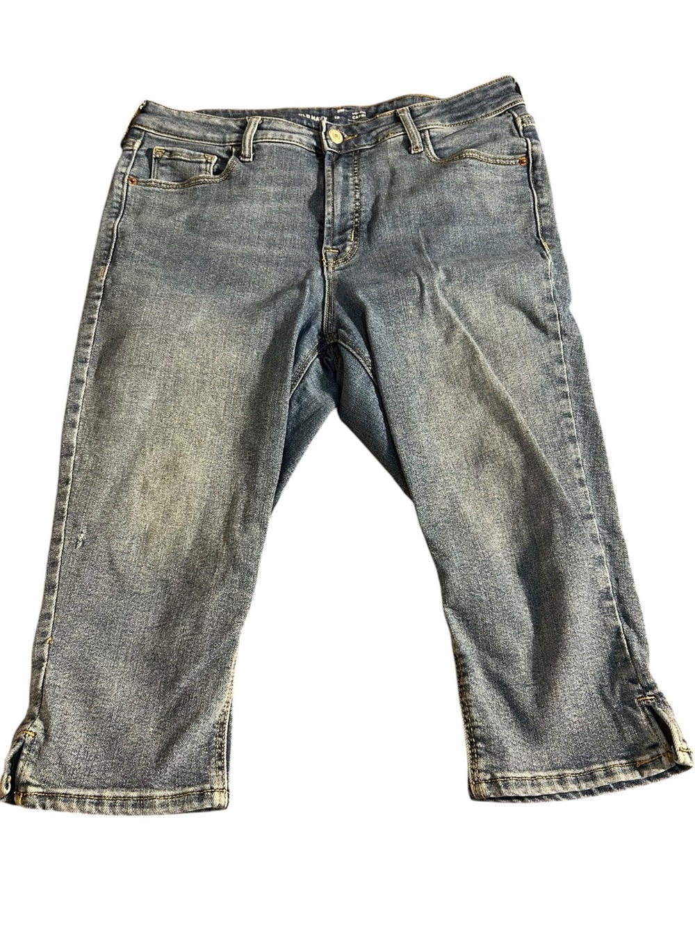 Old Navy Women’s High-Rise Capri Jeans Medium Blue Denim Wash 12